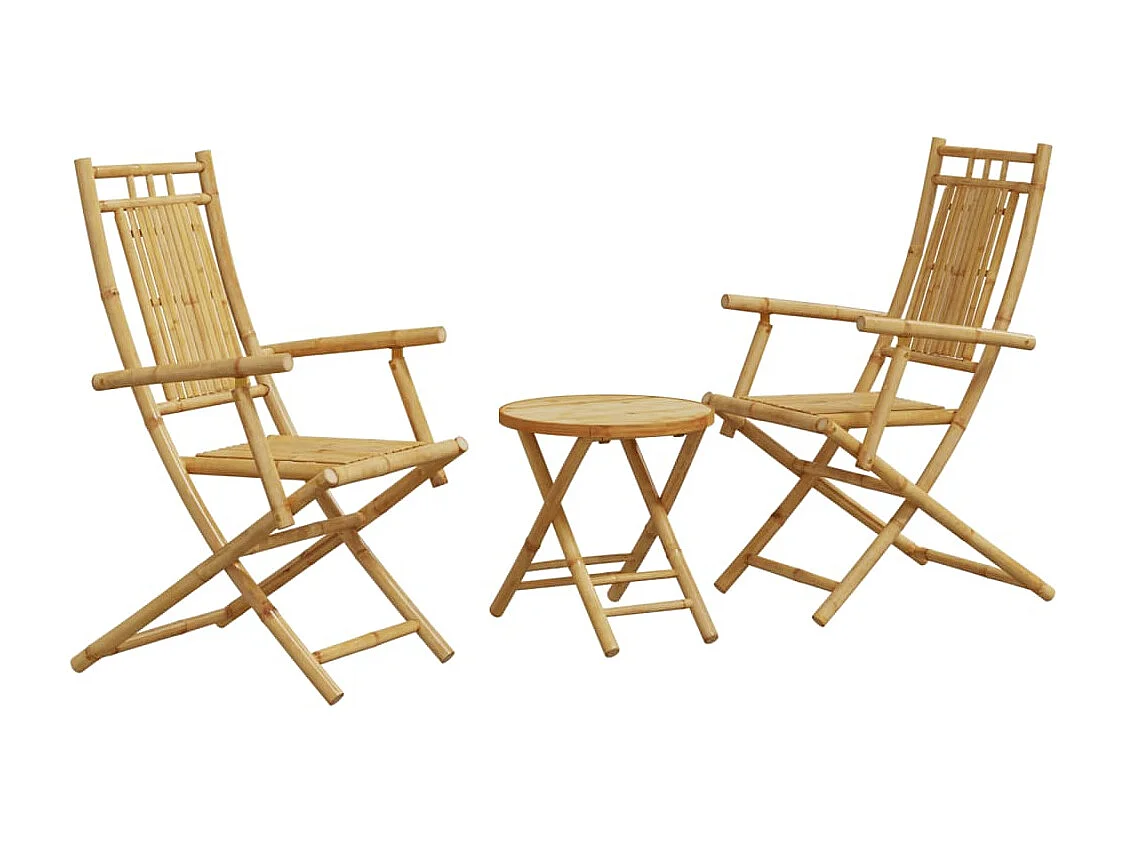 3-tlg. Bistro-Set Bambus