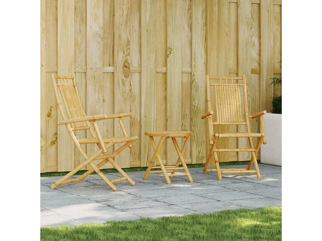 3 pcs conjunto de bistrô em bambu