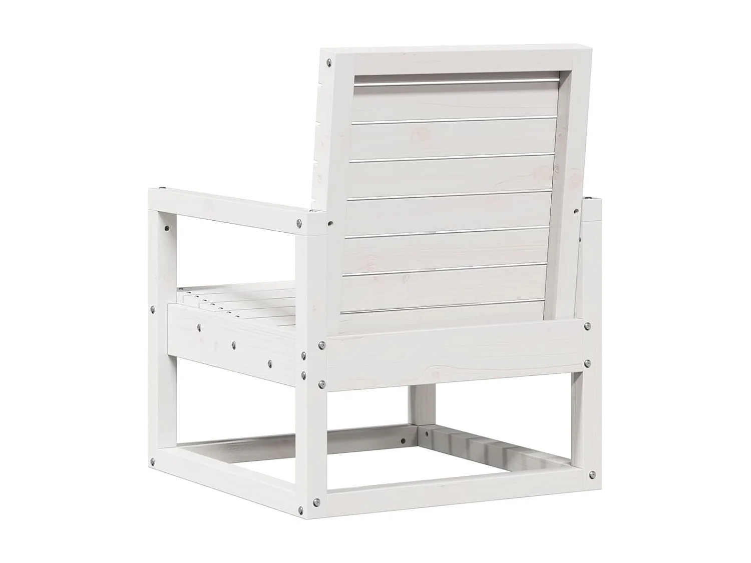 Salon de jardin 3 pcs blanc bois massif de pin