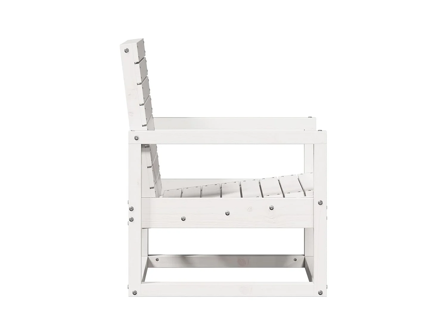 Salon de jardin 3 pcs blanc bois massif de pin