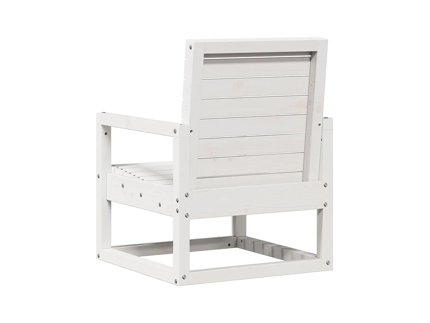 Salon de jardin 3 pcs blanc bois massif de pin