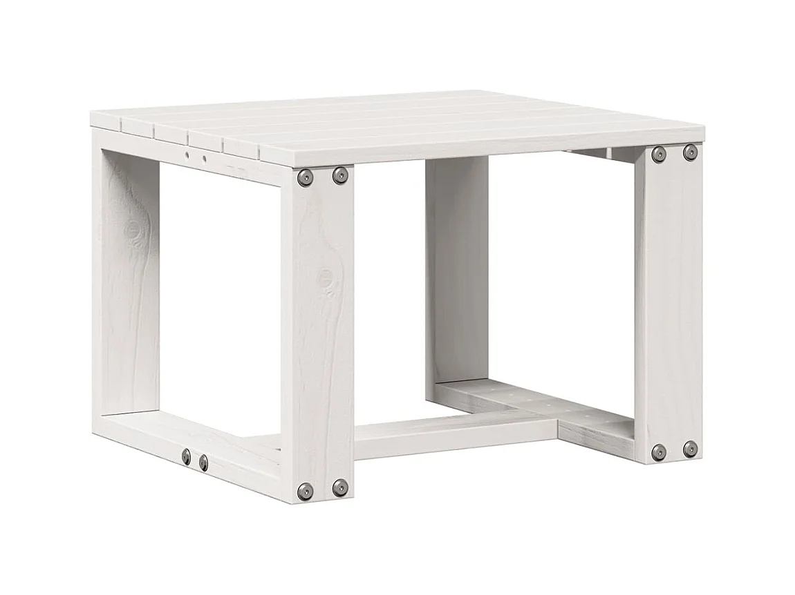 Salon de jardin 3 pcs blanc bois massif de pin