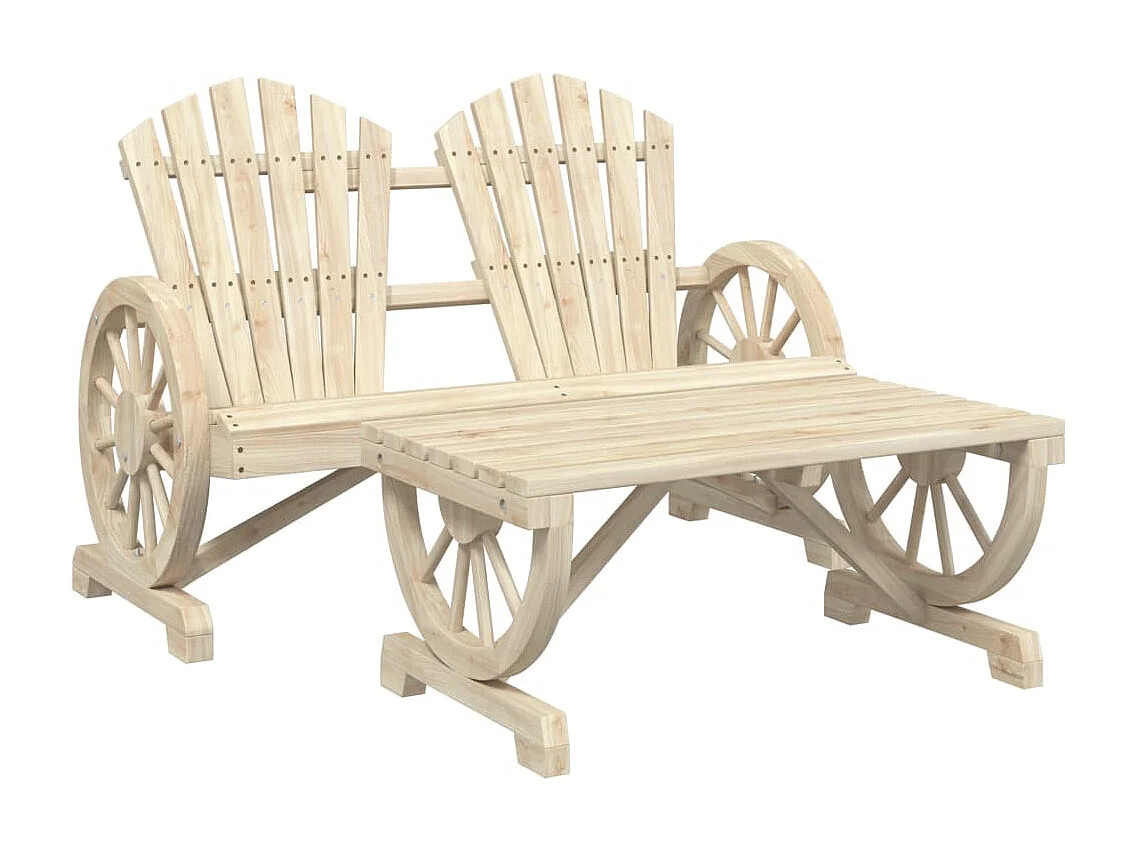 Salon de jardin 4 pcs bois de sapin massif