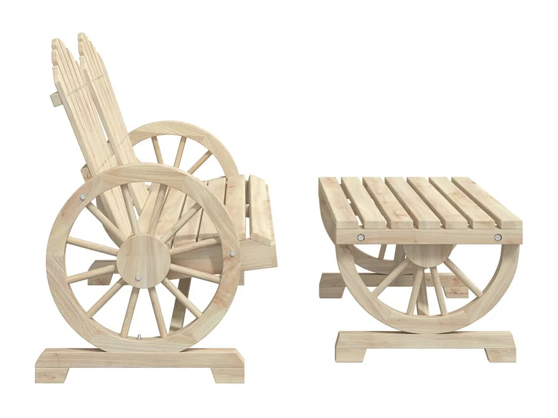 Salon de jardin 4 pcs bois de sapin massif