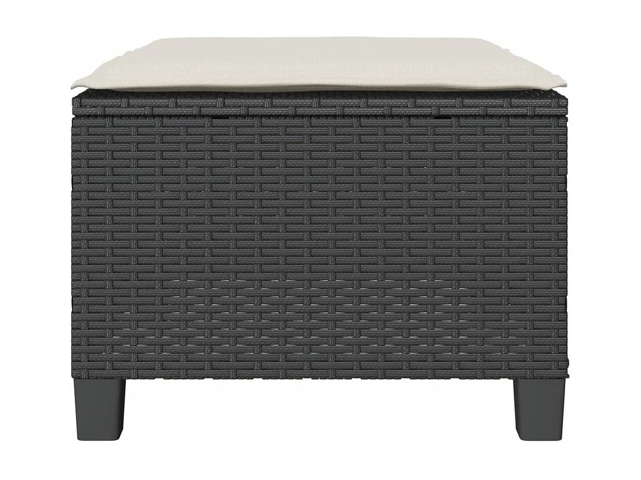 Ensemble de bistro 3 pcs avec coussins noir résine tressée