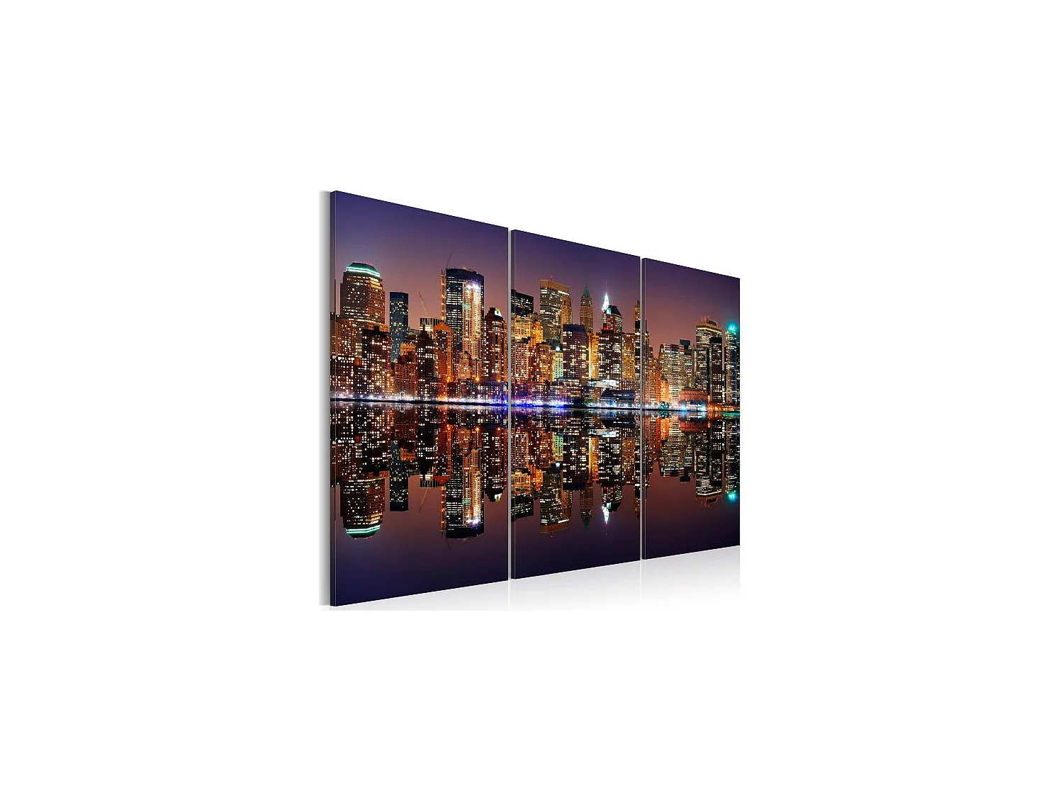 Tableau Villes New York avec une réflexion sur l'eau 90x60 cm