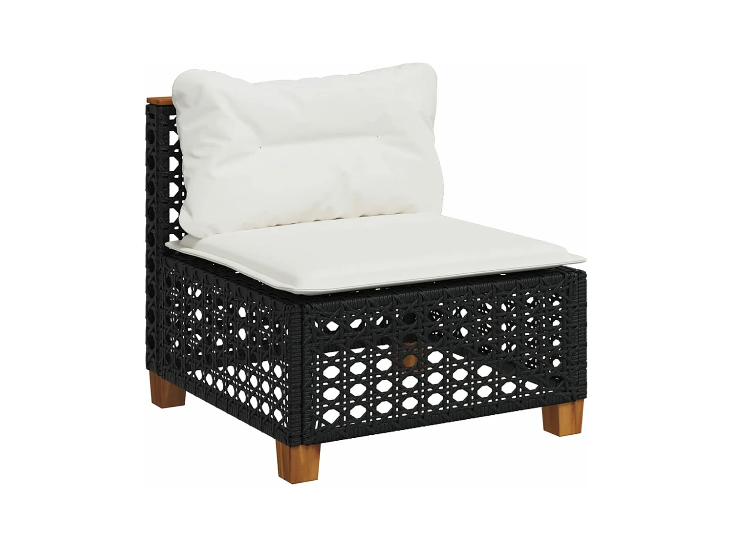 Salon de jardin 5 pcs avec coussins noir résine tressée