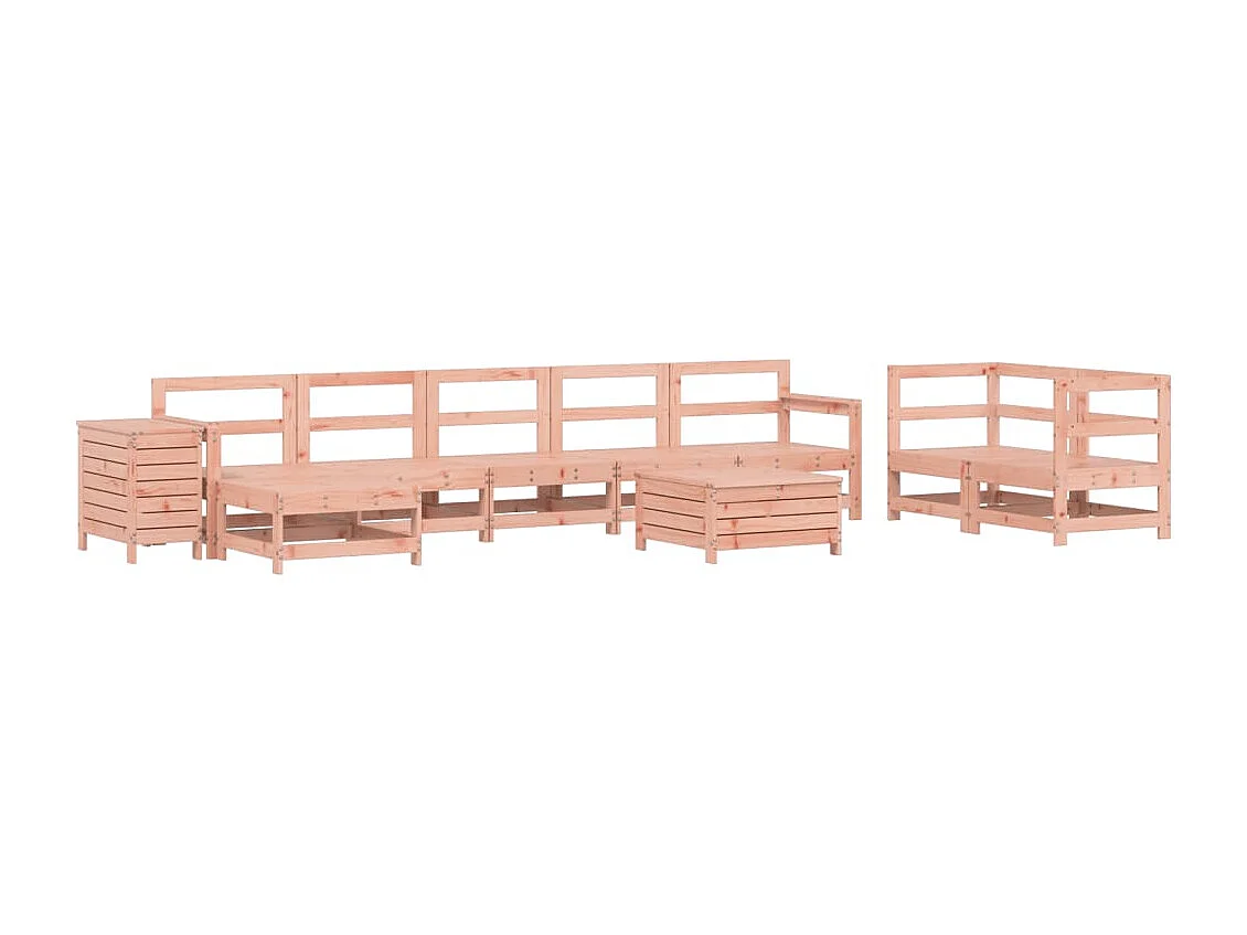 Salon de jardin 10 pcs bois massif sapin de douglas