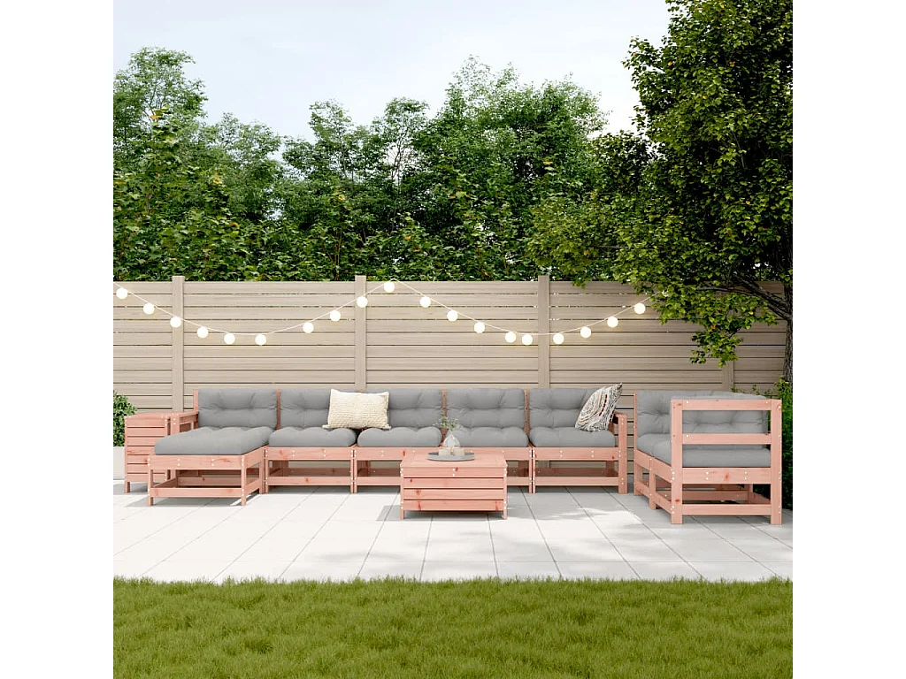 Salon de jardin 10 pcs bois massif sapin de douglas