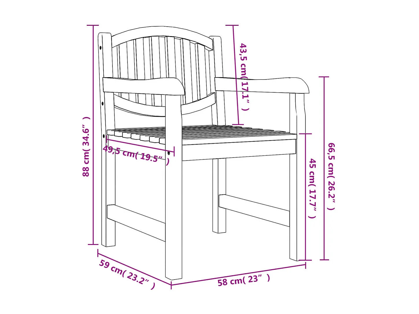 Set da Pranzo per Giardino 4 pz in Legno Massello di Teak