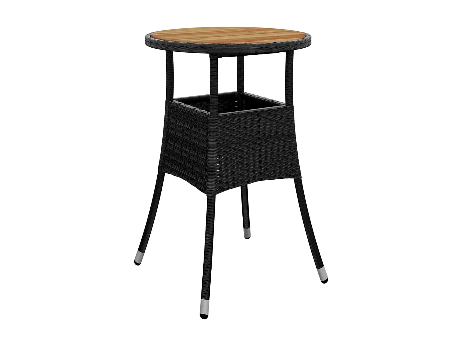 Ensemble à manger de jardin et coussins 5 pcs noir rotin acacia