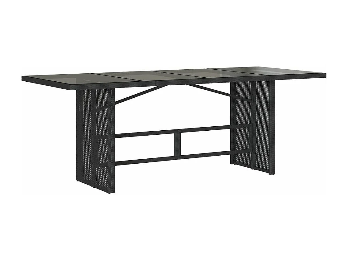 Ensemble à manger de jardin coussins 7pcs Noir Résine tressée