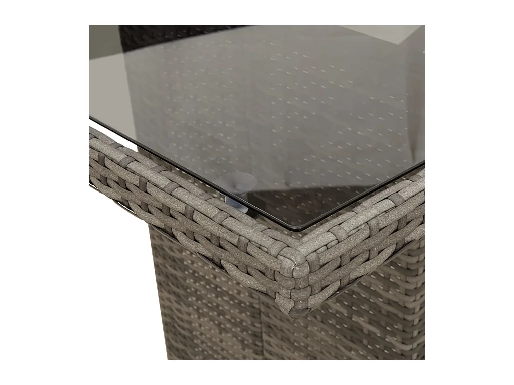 Ensemble à manger de jardin et coussins 7 pcs gris rotin