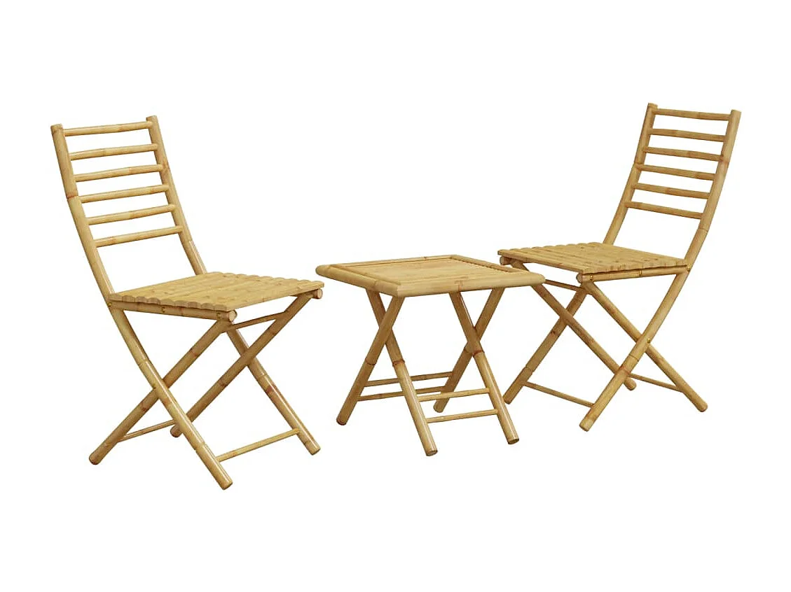 3-tlg. Bistro-Set Bambus