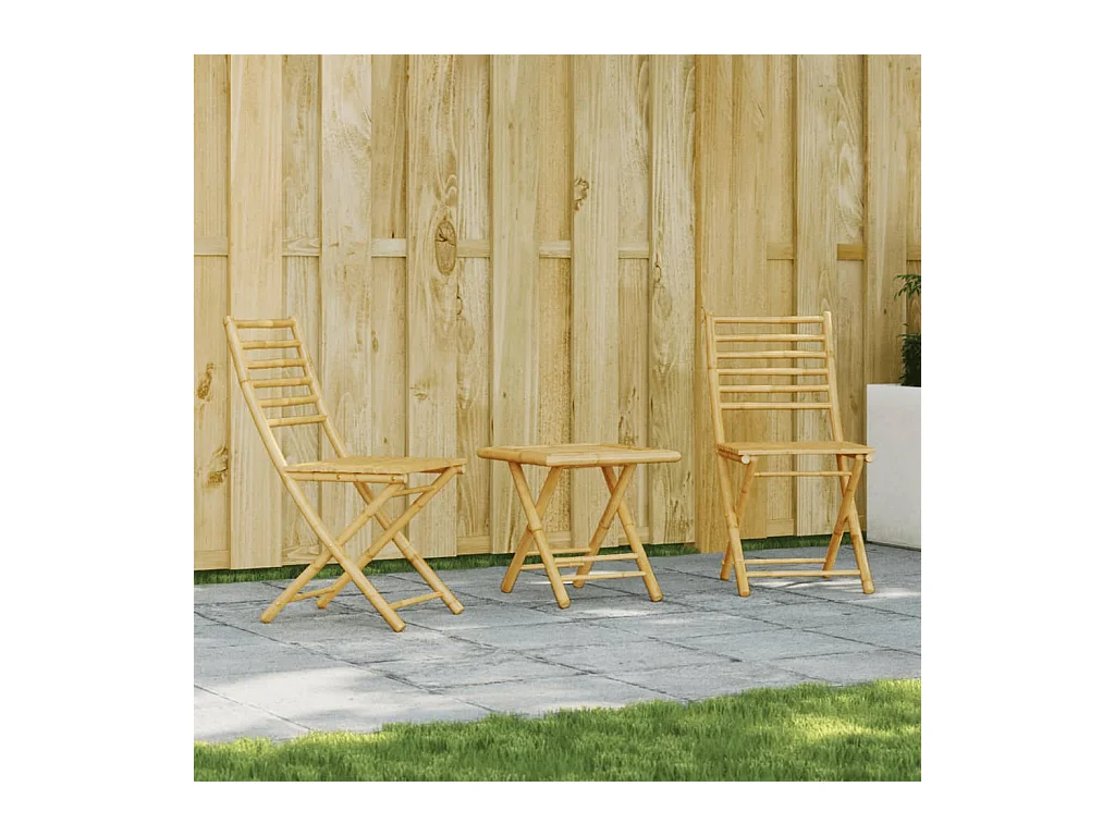 Ensemble de bistro 3 pcs bambou