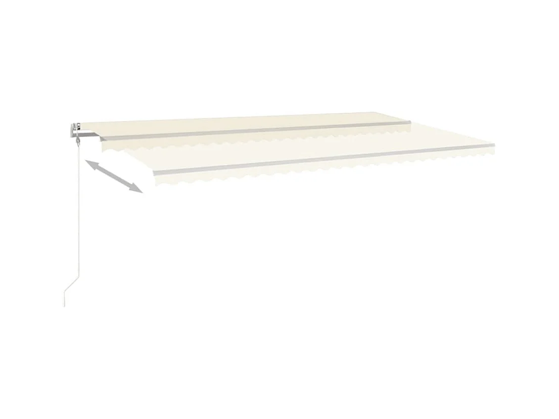 Tenda Automatica con Sensore Vento e LED 600x300 cm Crema