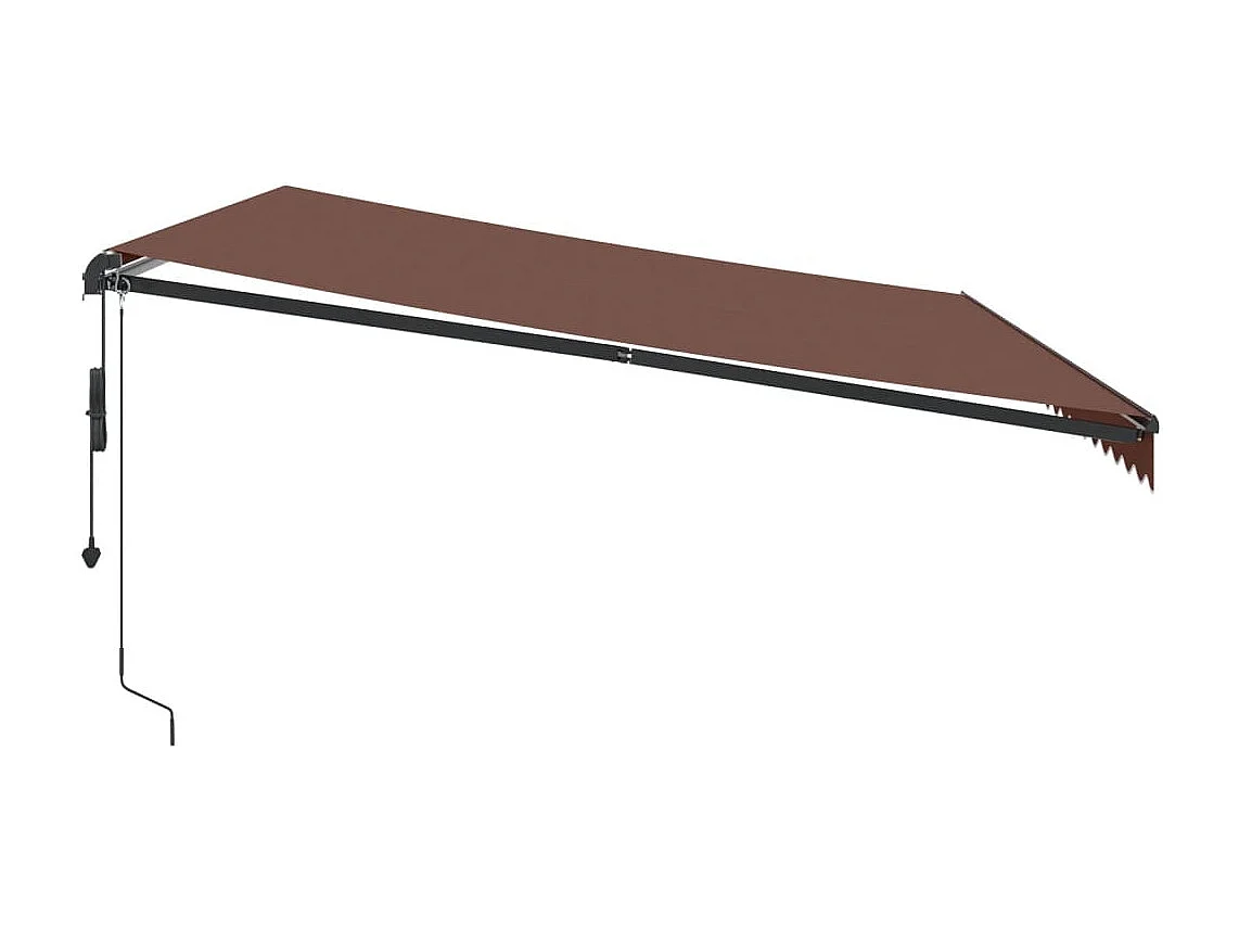 Auvent rétractable automatique avec LED marron 500x300 cm
