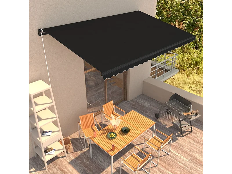 Auvent manuel rétractable 450x300 cm Anthracite