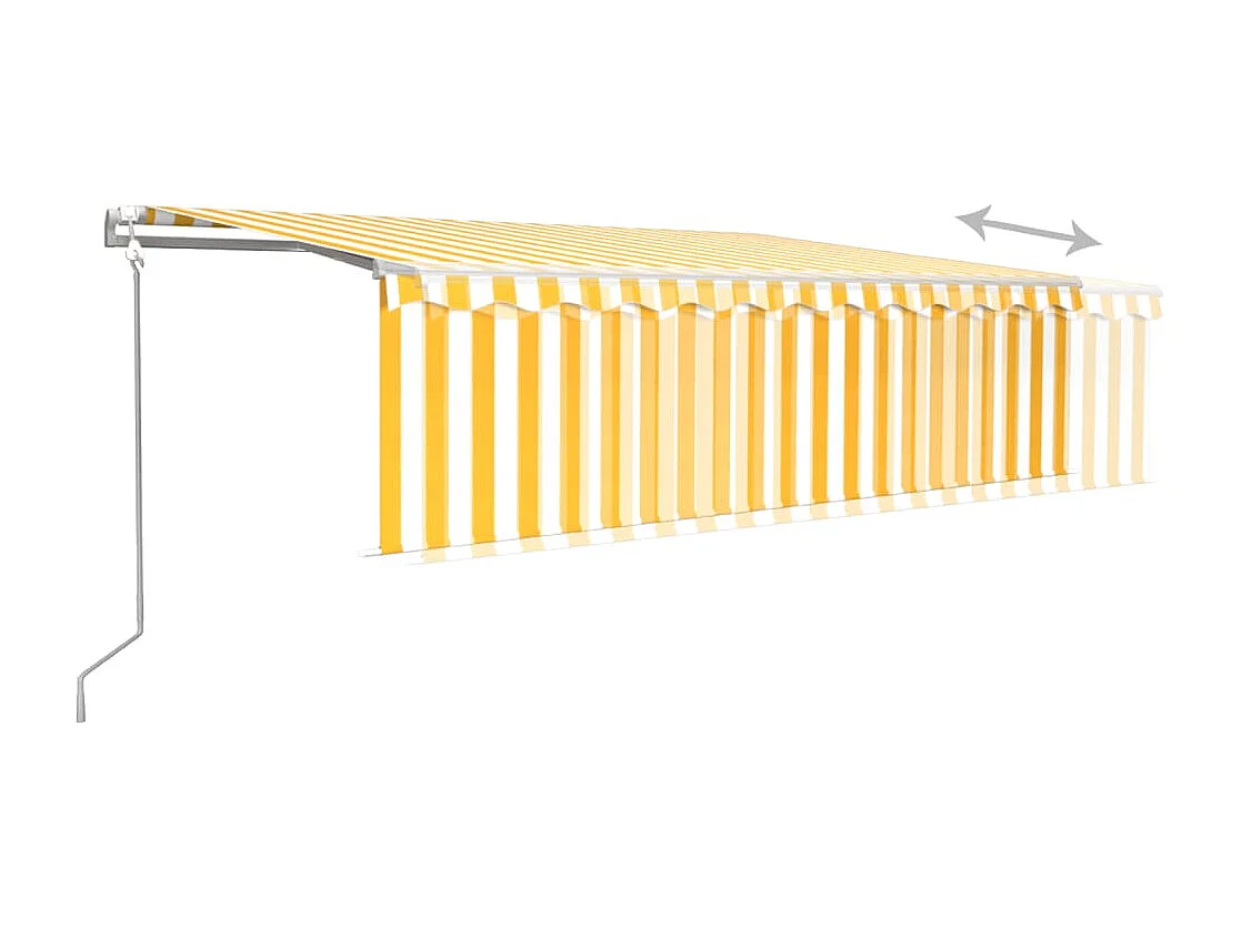 Auvent automatique store capteur de vent/LED 5x3 m Jaune/blanc