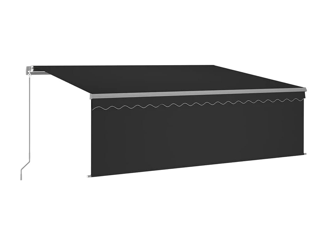 Markise Manuell Einziehbar mit Rollo 4x3 m Anthrazit