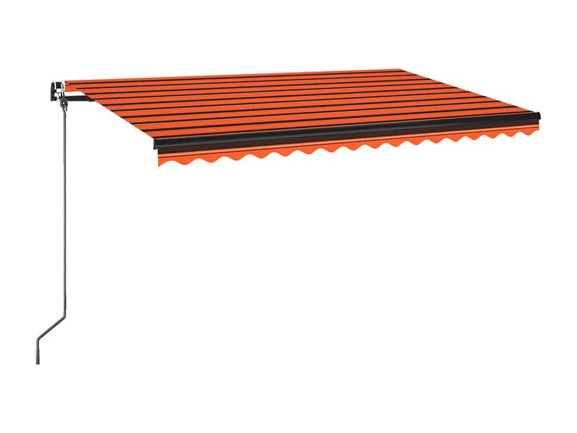Toldo retrátil manual 400x350 cm laranja e castanho
