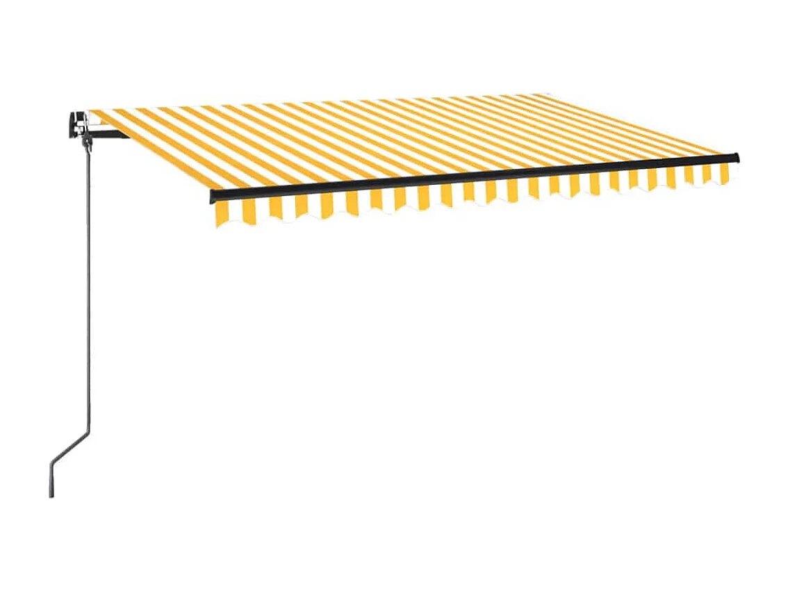 Auvent manuel rétractable 450x350 cm Jaune et blanc