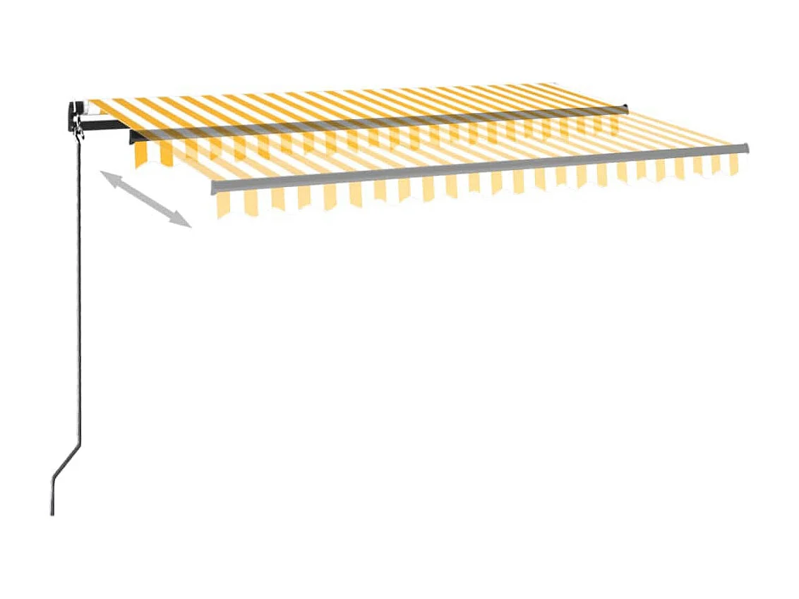 Auvent manuel rétractable 450x350 cm Jaune et blanc