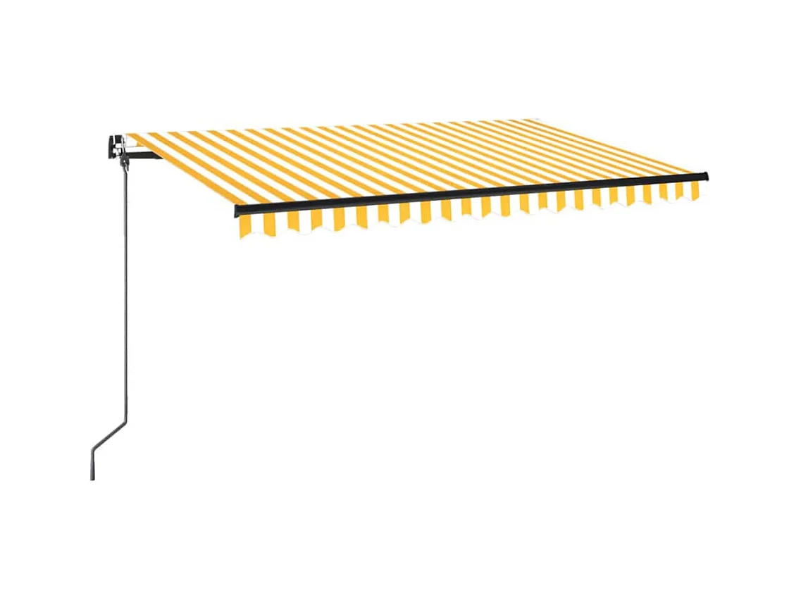 Auvent manuel rétractable 450x350 cm Jaune et blanc