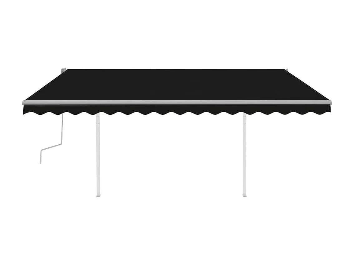 Auvent manuel rétractable avec LED 4,5x3,5 m Anthracite