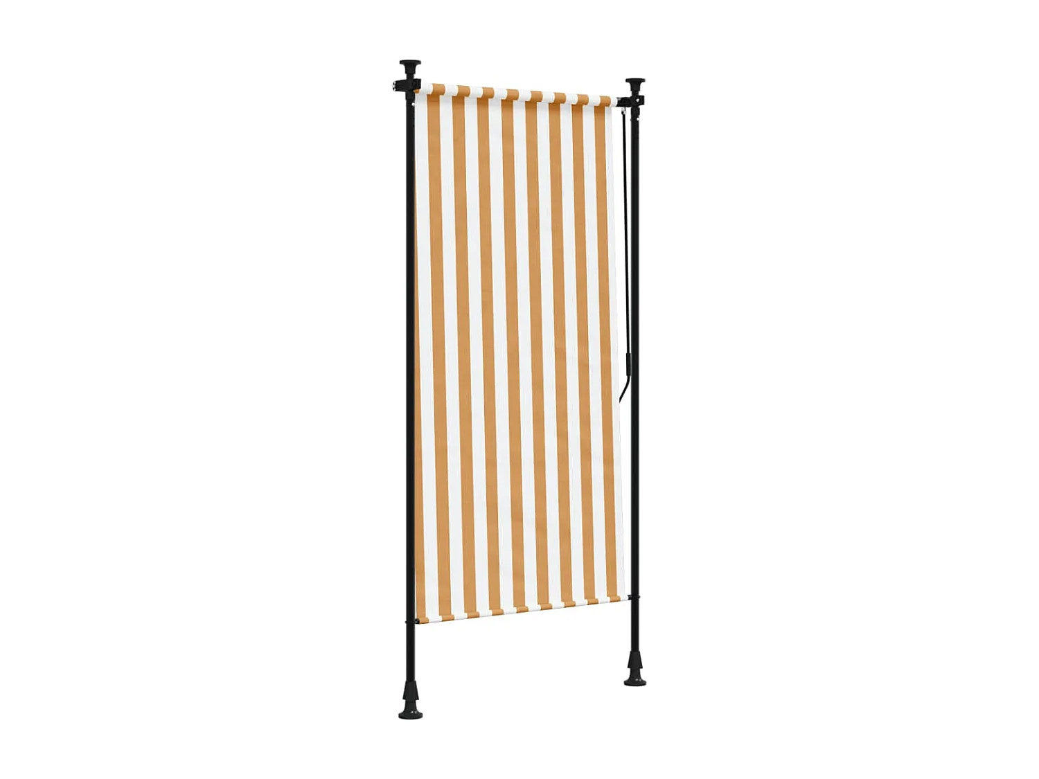 Store roulant d'extérieur orange et blanc 100x270cm tissu acier