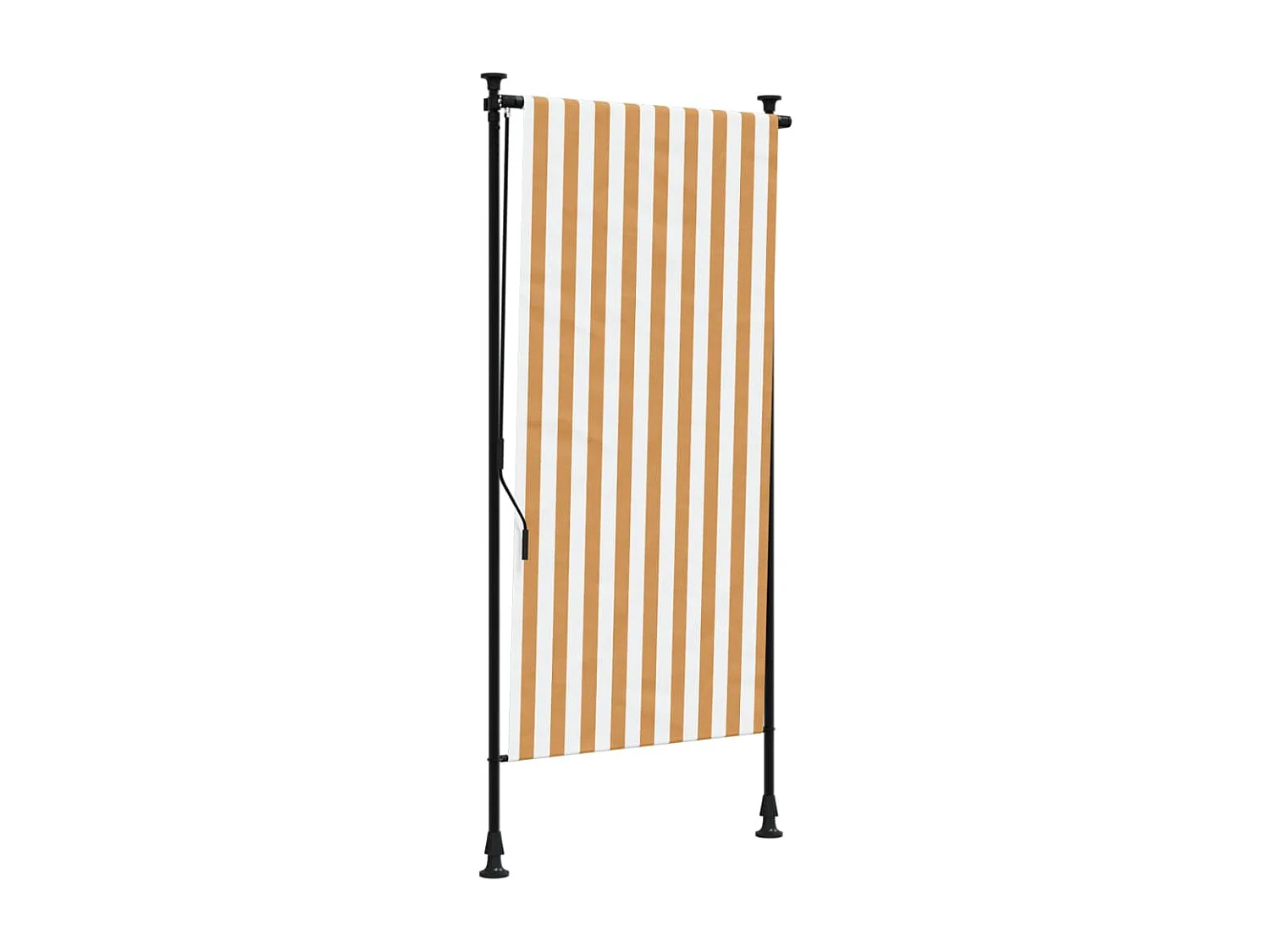 Tenda a Rullo Esterno Arancio Bianca 100x270cm Tessuto Acciaio