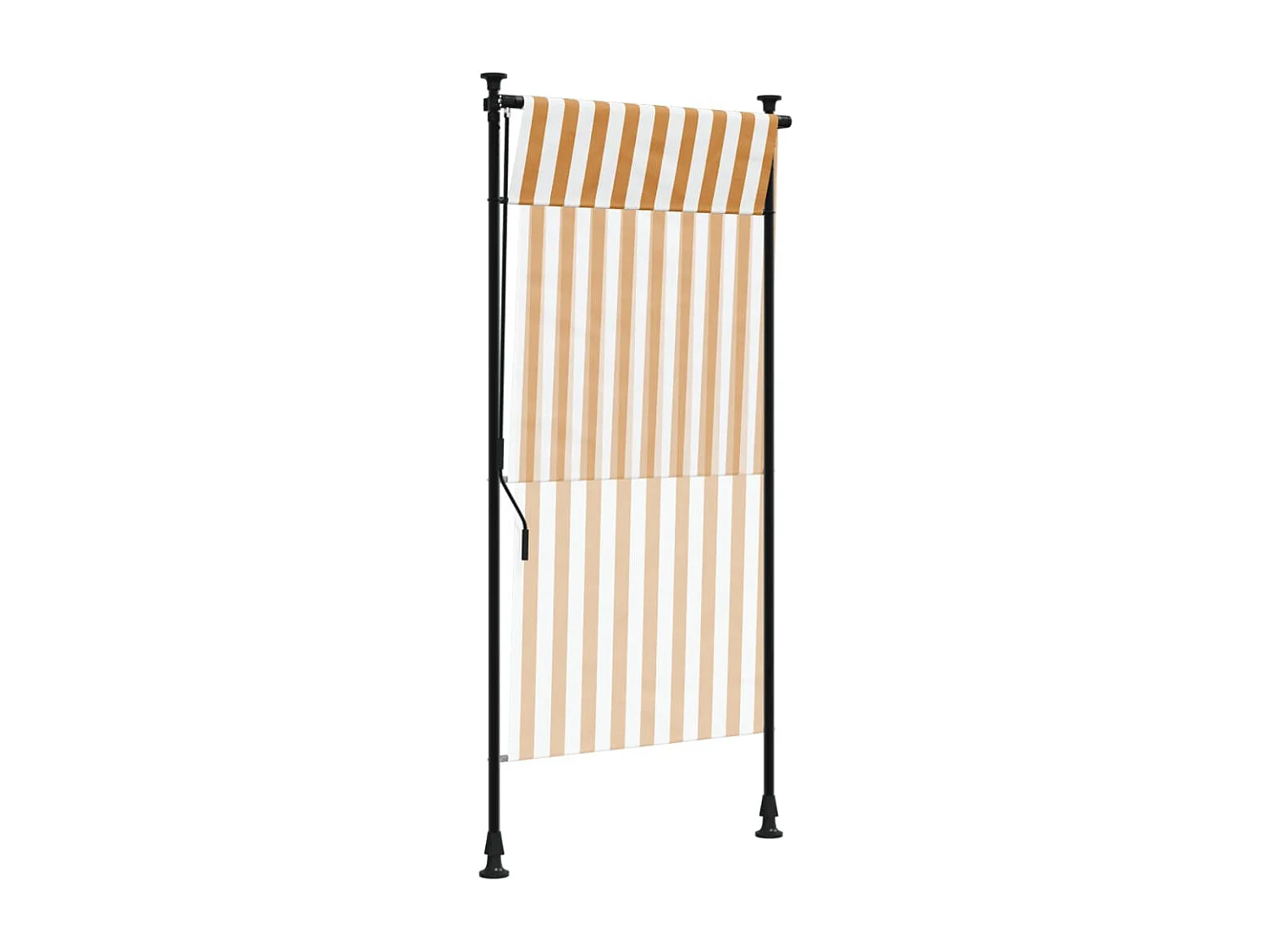 Tenda a Rullo Esterno Arancio Bianca 100x270cm Tessuto Acciaio