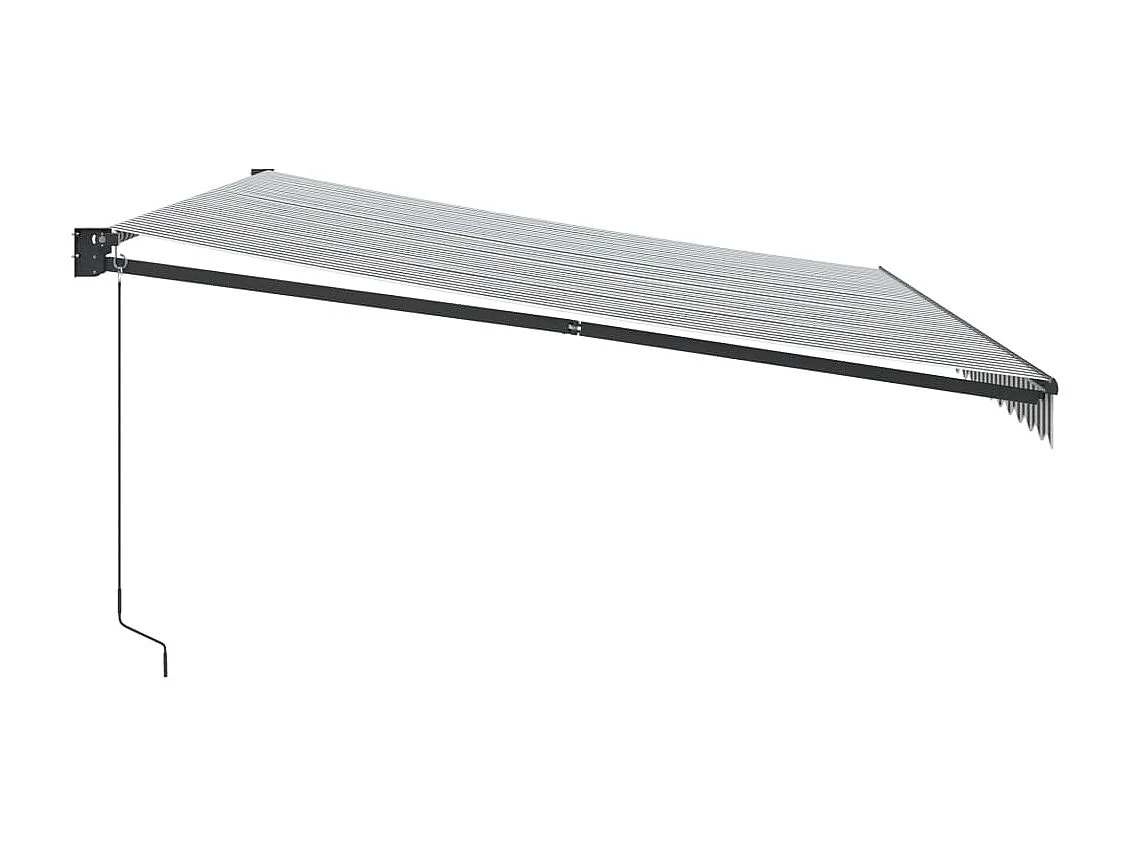 Auvent rétractable anthracite et blanc 5x3 m tissu et aluminium