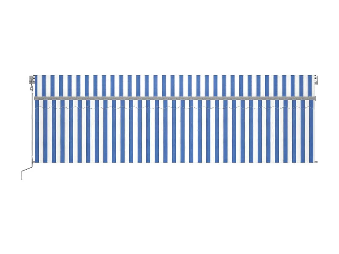 Auvent rétractable automatique avec store 5x3 m Bleu et blanc