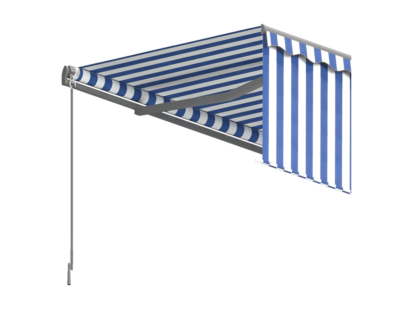 Auvent rétractable automatique avec store 5x3 m Bleu et blanc