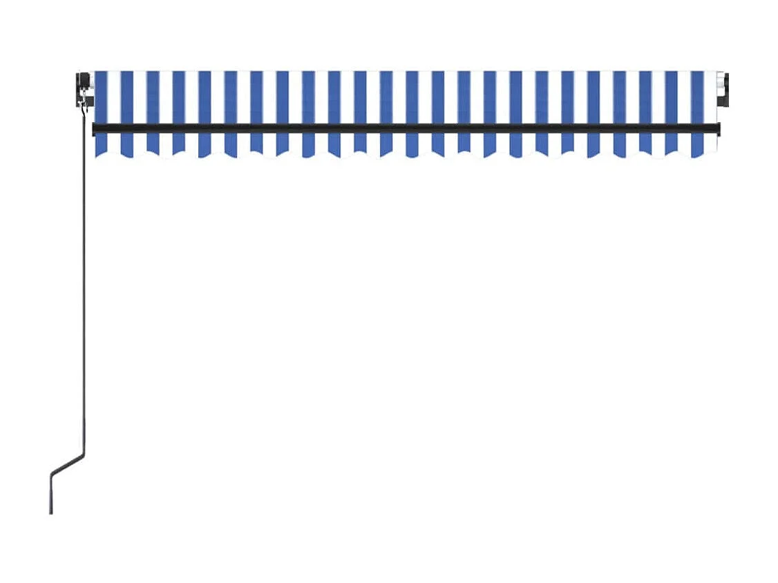 Toldo automático retráctil azul y blanco 450x350 cm