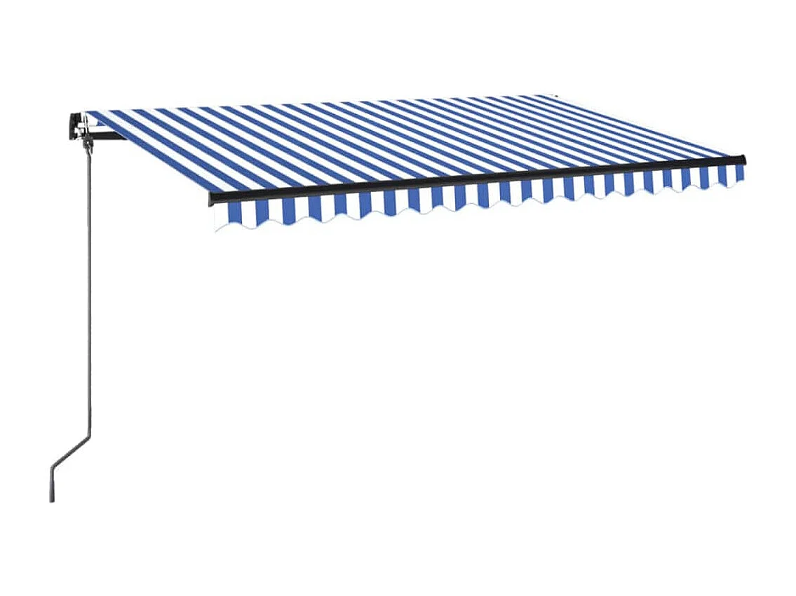 Markise Manuell Einziehbar 450x350 cm Blau und Weiß