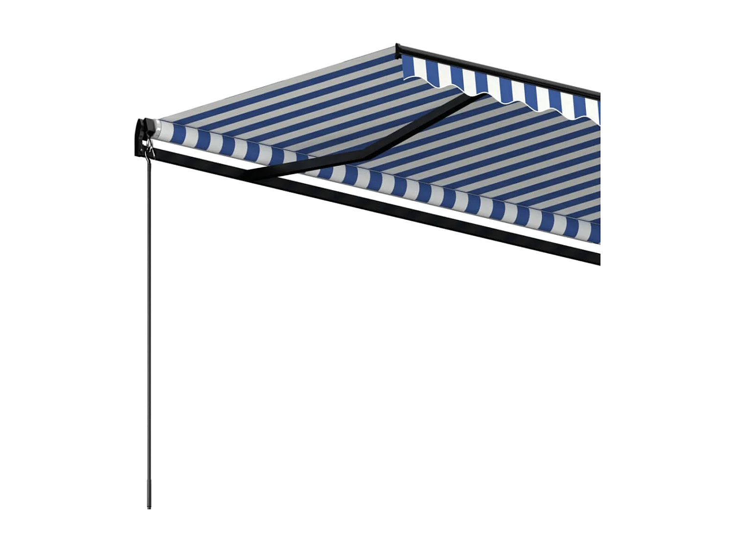 Markise Manuell Einziehbar 450x350 cm Blau und Weiß