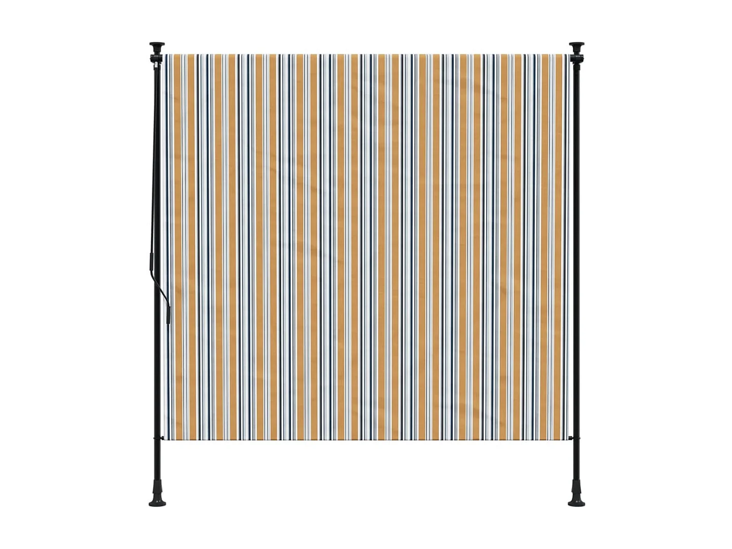 Tenda a Rullo Esterno Gialla e Bianca 150x270cm Tessuto Acciaio