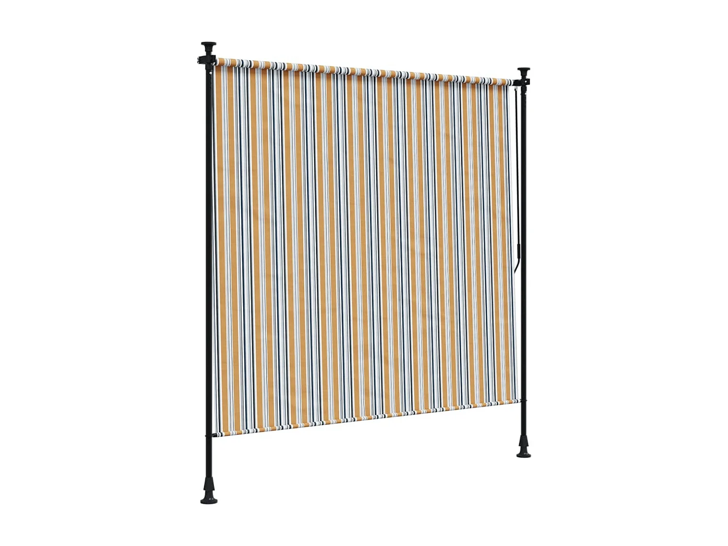 Tenda a Rullo Esterno Gialla e Bianca 150x270cm Tessuto Acciaio