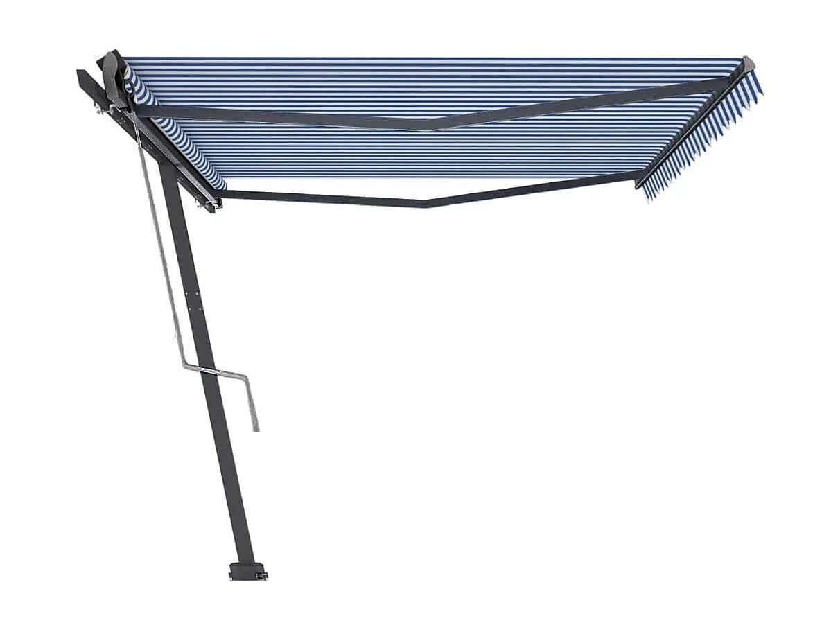 Toldo automático independente 500x300 cm azul e branco