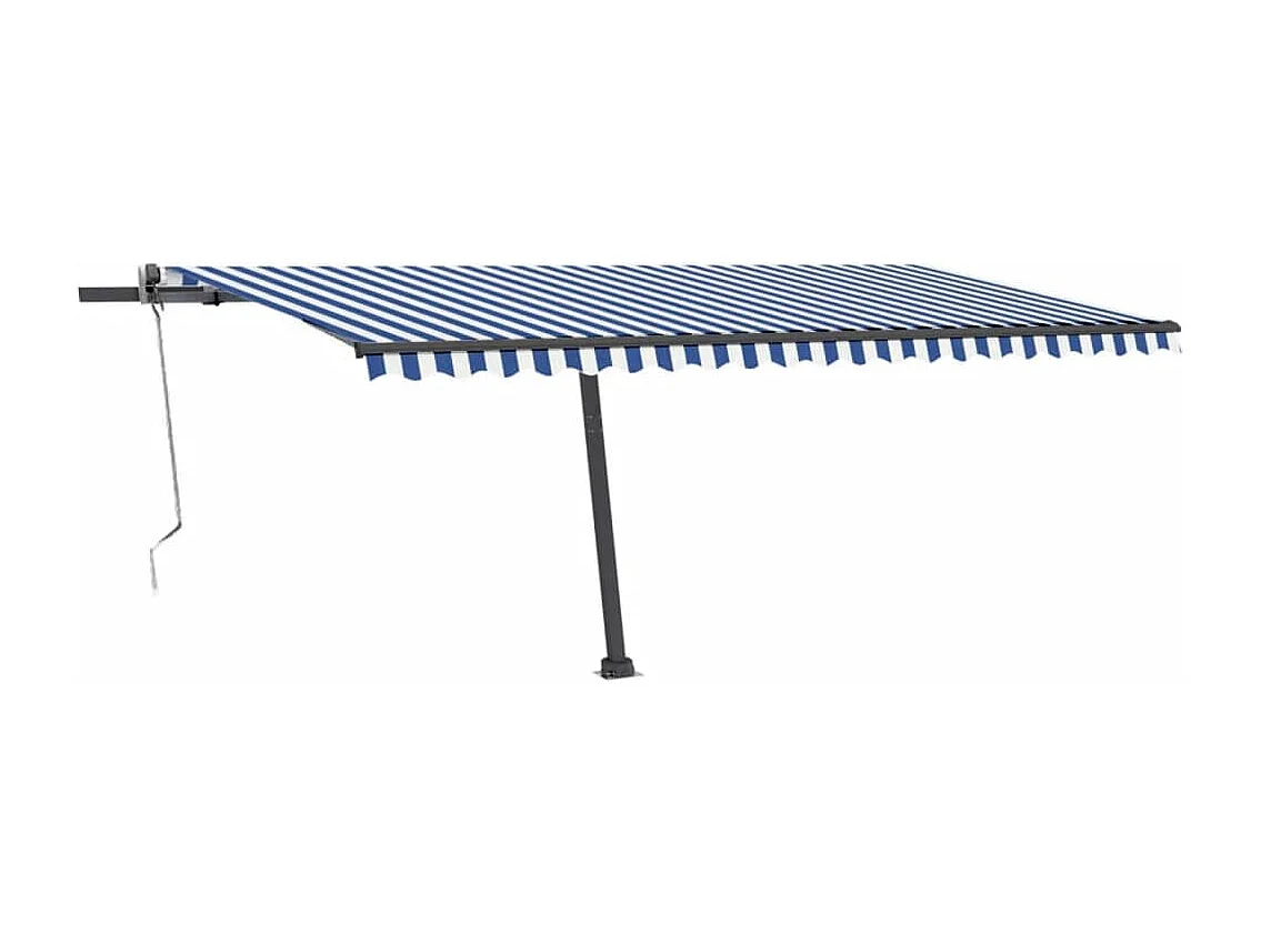 Toldo automático independente 500x300 cm azul e branco
