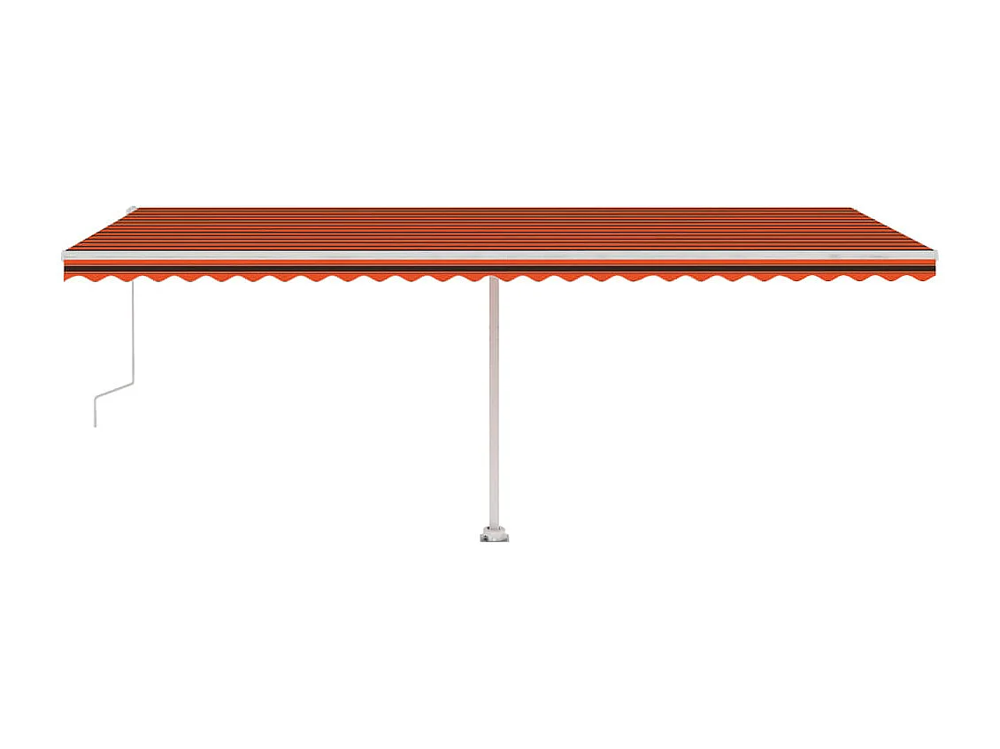 Tenda Automatica Sensore Vento e LED 600x350 cm Arancio Marrone