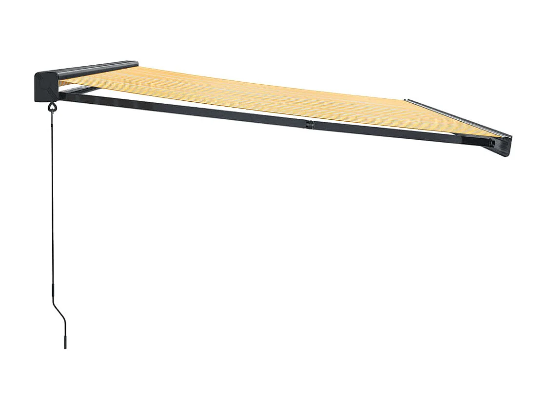 Toldo retrátil 4x3 m tecido e alumínio amarelo e branco