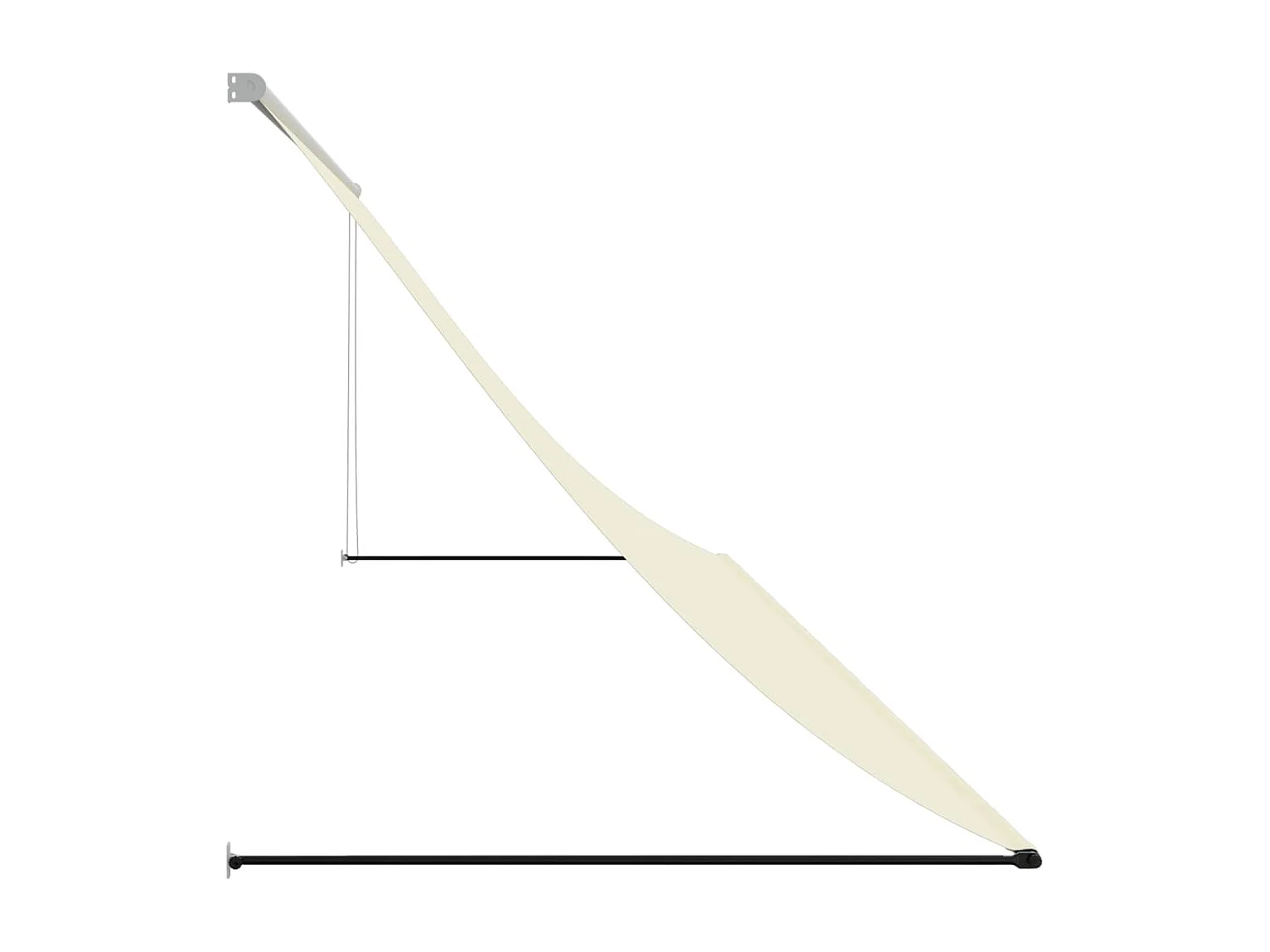 Luifel uittrekbaar 400x150 cm stof en staal crèmekleurig