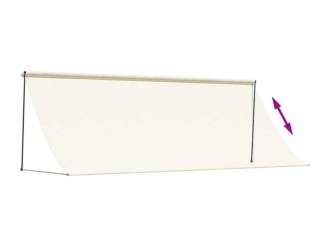 Luifel uittrekbaar 400x150 cm stof en staal crèmekleurig