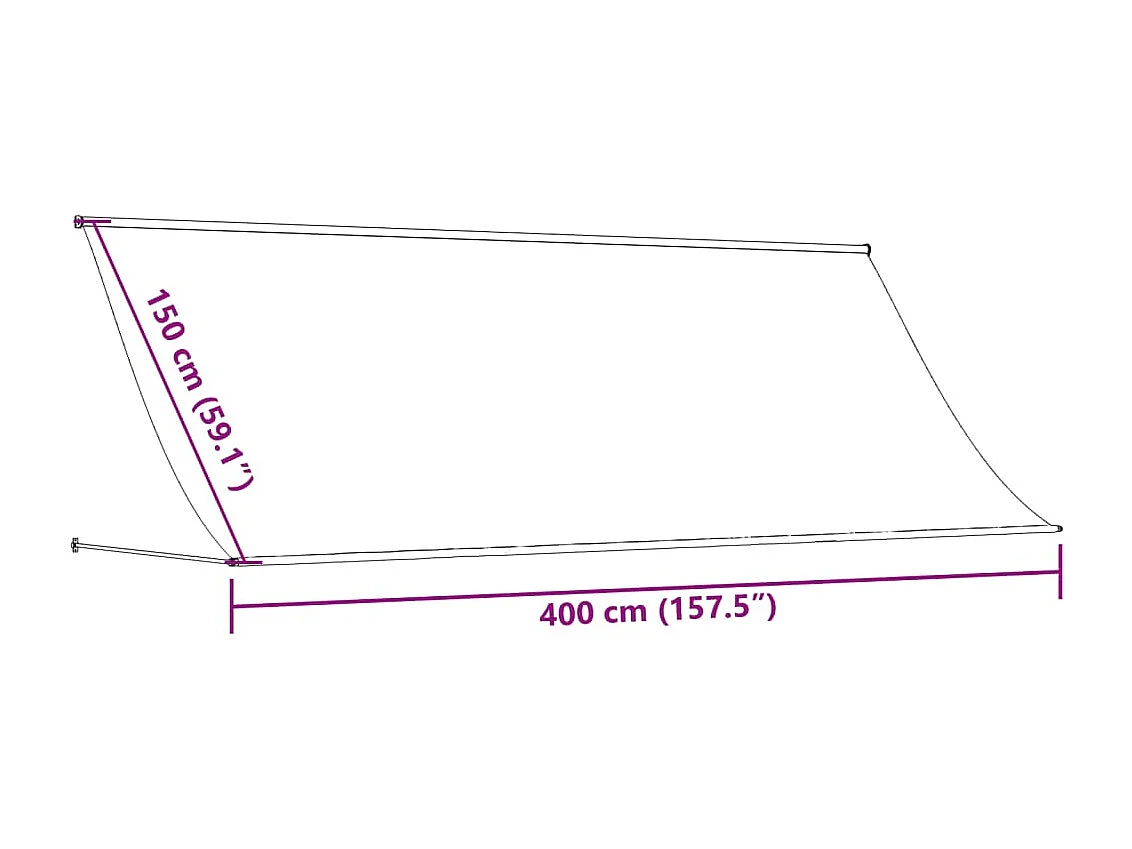 Luifel uittrekbaar 400x150 cm stof en staal crèmekleurig