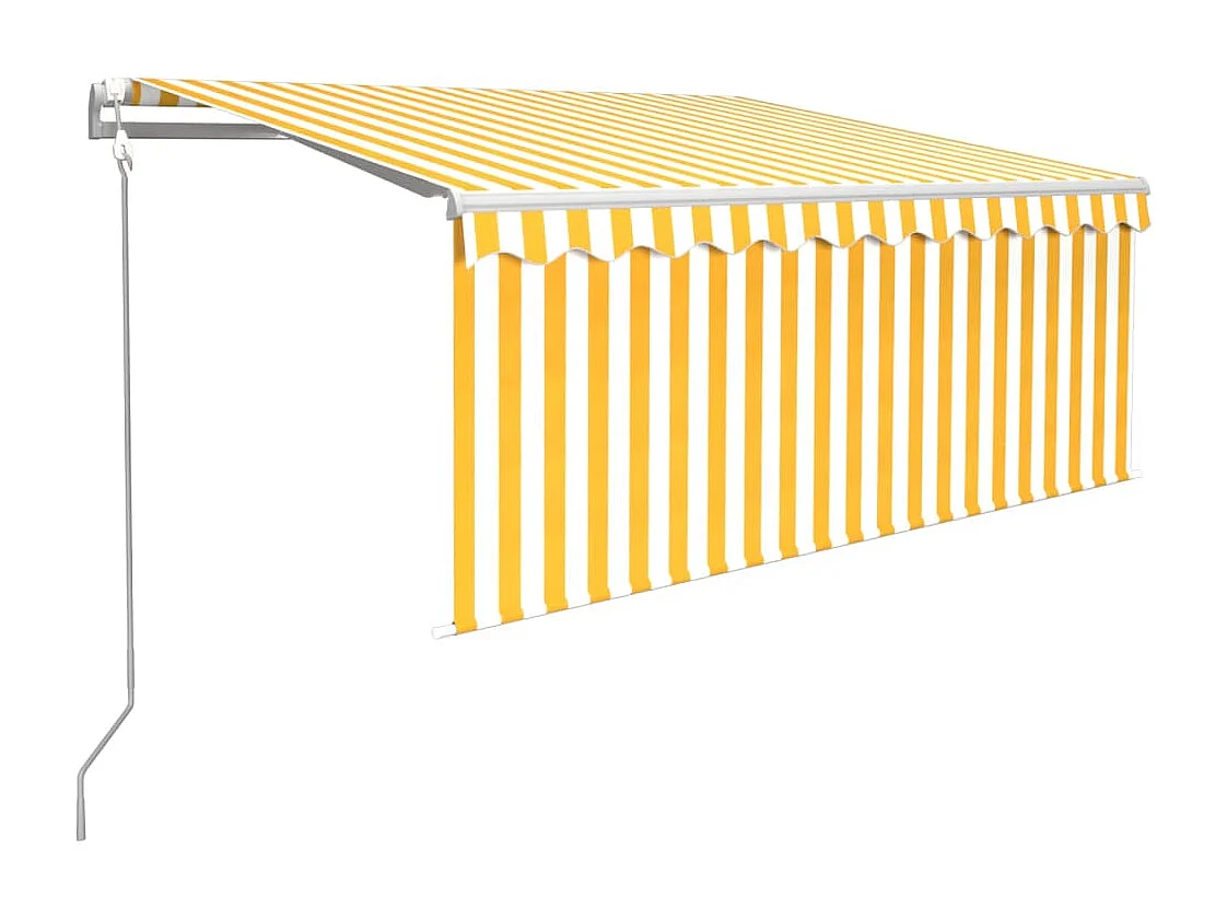 Toldo retráctil automático con persiana LED amarillo 3,5x2,5 m