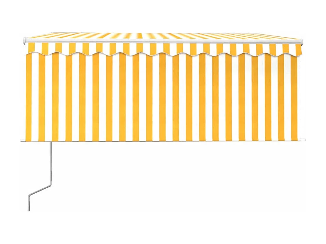 Toldo retráctil automático con persiana LED amarillo 3,5x2,5 m