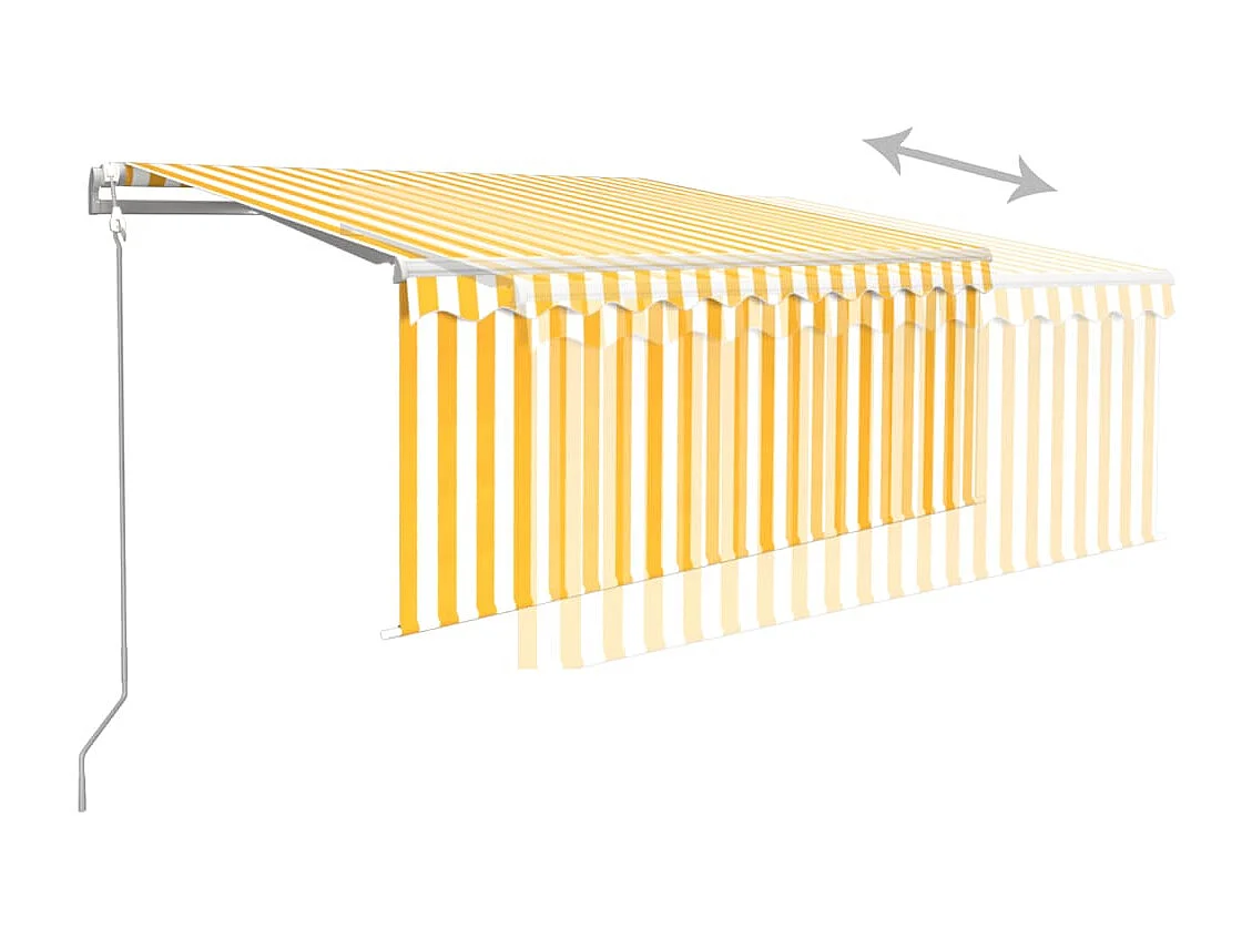 Toldo retráctil automático con persiana LED amarillo 3,5x2,5 m